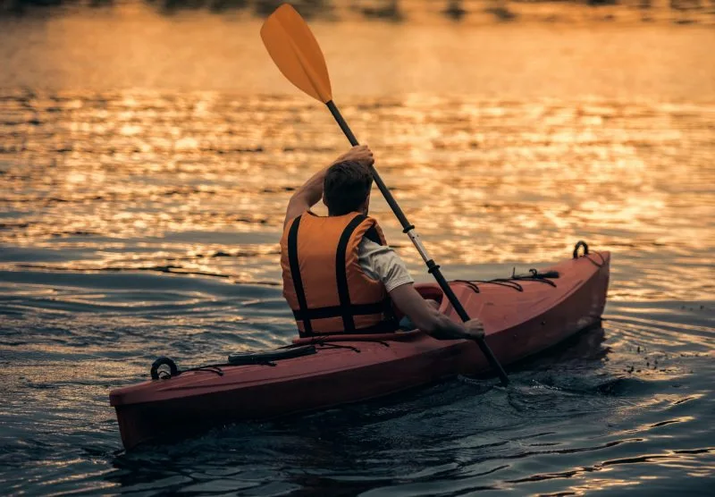 Man and kayak